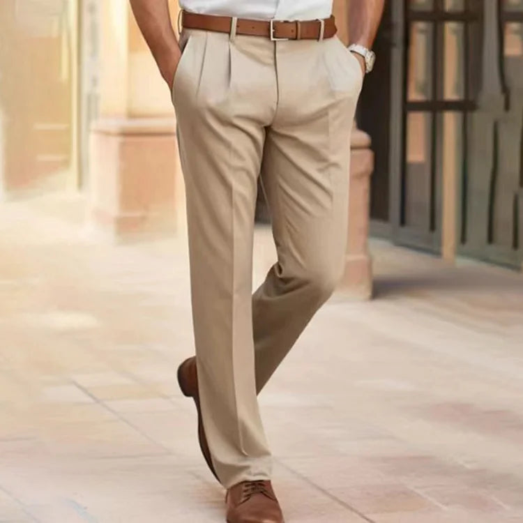 Comfortable Men’s Office Trousers with Straight Leg