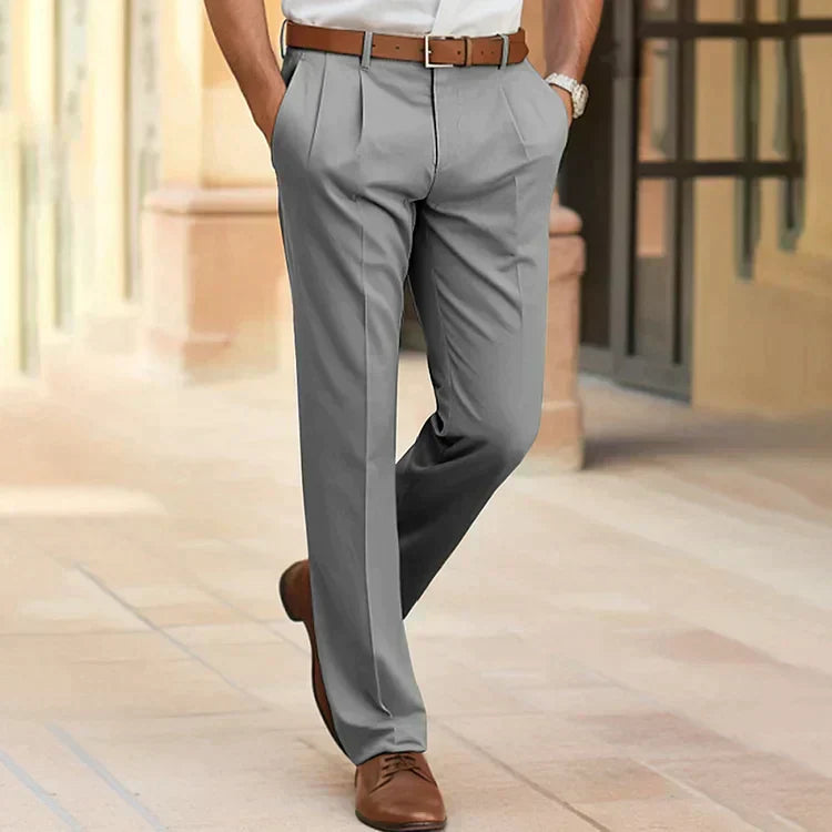 Comfortable Men’s Office Trousers with Straight Leg
